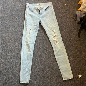 Light Blue Distressed Women's Jeans